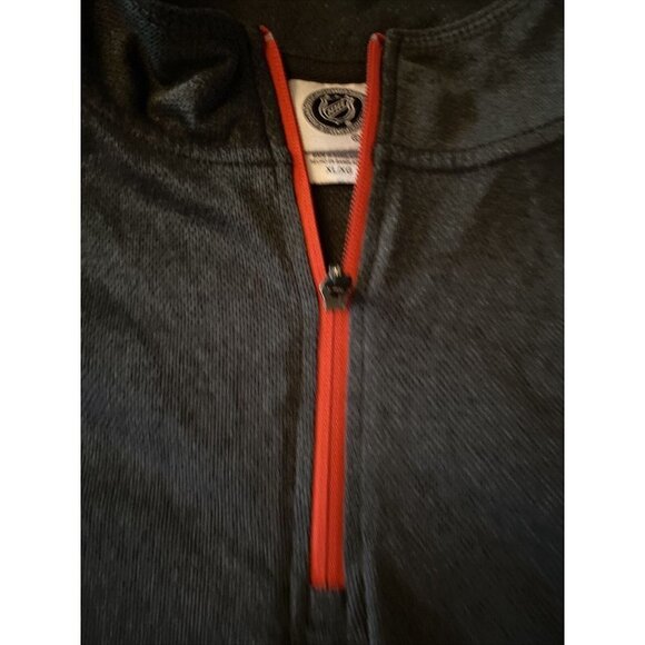 Chicago Blackhawks NHL Logo 1/4 Zip Pullover Shirt Gray Mens Size XL Extra Large - Picture 3 of 8